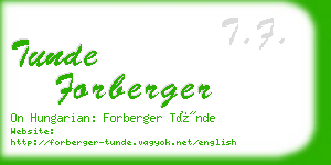 tunde forberger business card